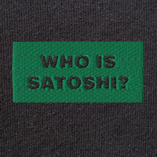 Unisex Pullover Hoodie - BLACK - WHO IS SATOSHI (green)