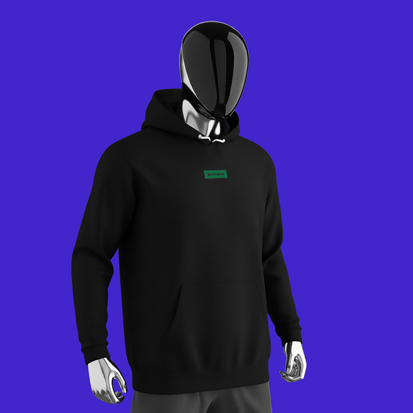 Unisex Pullover Hoodie - BLACK - NORMIE (green)