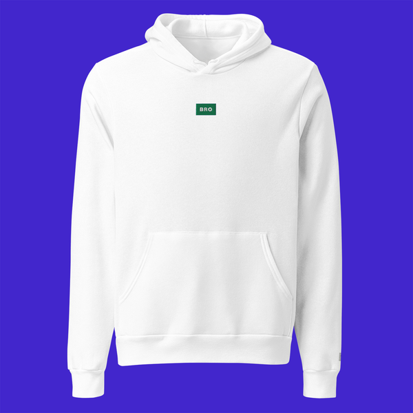 Unisex Pullover Hoodie - WHITE - BRO (green)