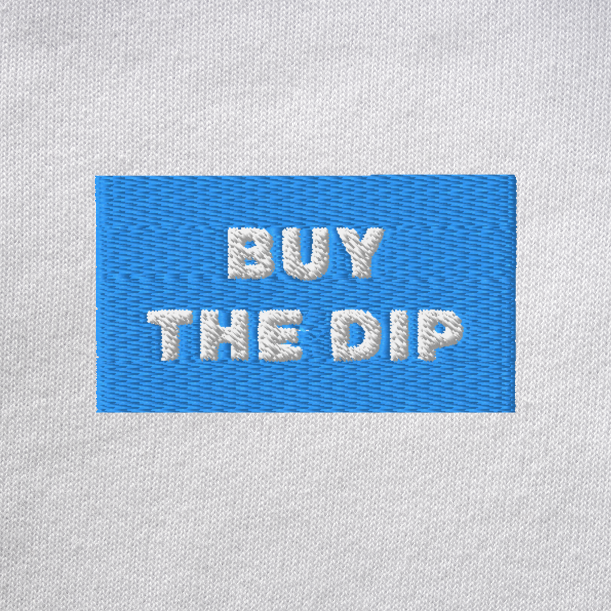 Unisex Pullover Hoodie - WHITE - BUY THE DIP (blue)