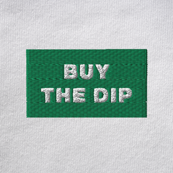 Unisex Pullover Hoodie - WHITE - BUY THE DIP (green)