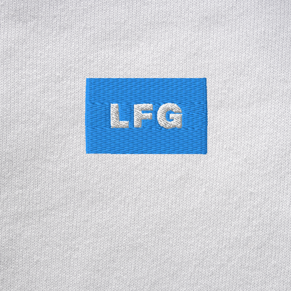 Unisex Pullover Hoodie - WHITE - LFG (blue)