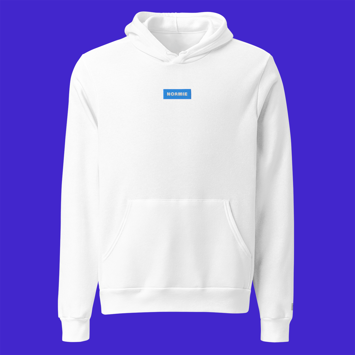 Unisex Pullover Hoodie - WHITE - NORMIE (blue)