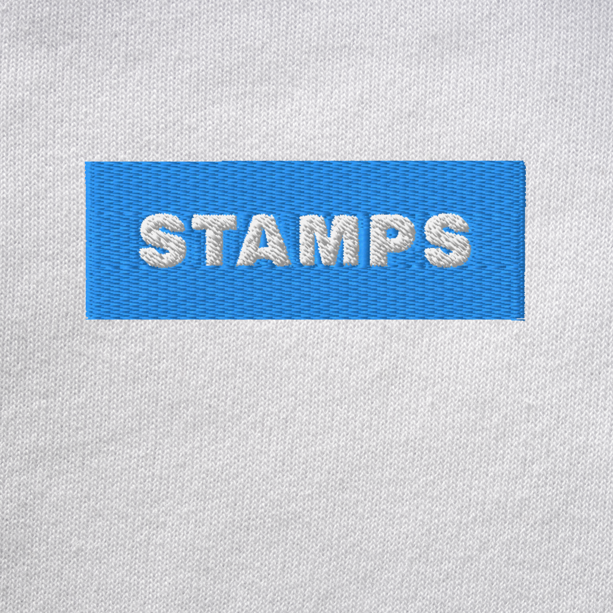 Unisex Pullover Hoodie - WHITE - STAMPS (blue)