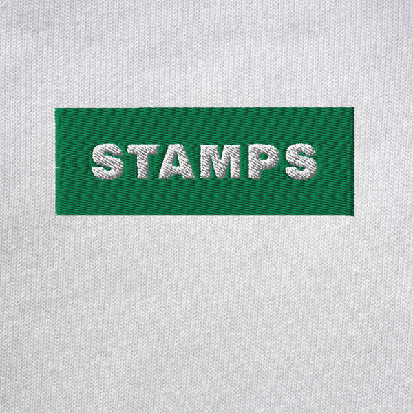 Unisex Pullover Hoodie - WHITE - STAMPS (green)