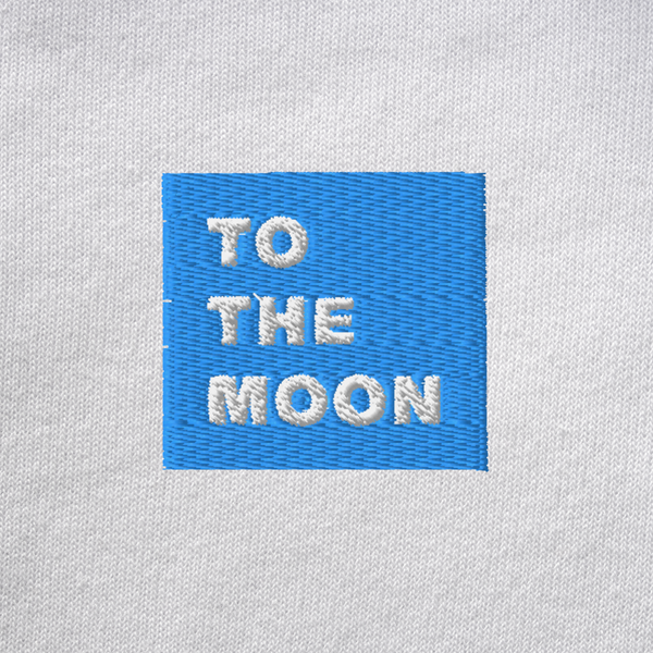 Unisex Pullover Hoodie - WHITE - TO THE MOON (blue)