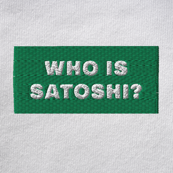 Unisex Pullover Hoodie - WHITE - WHO IS SATOSHI (green)
