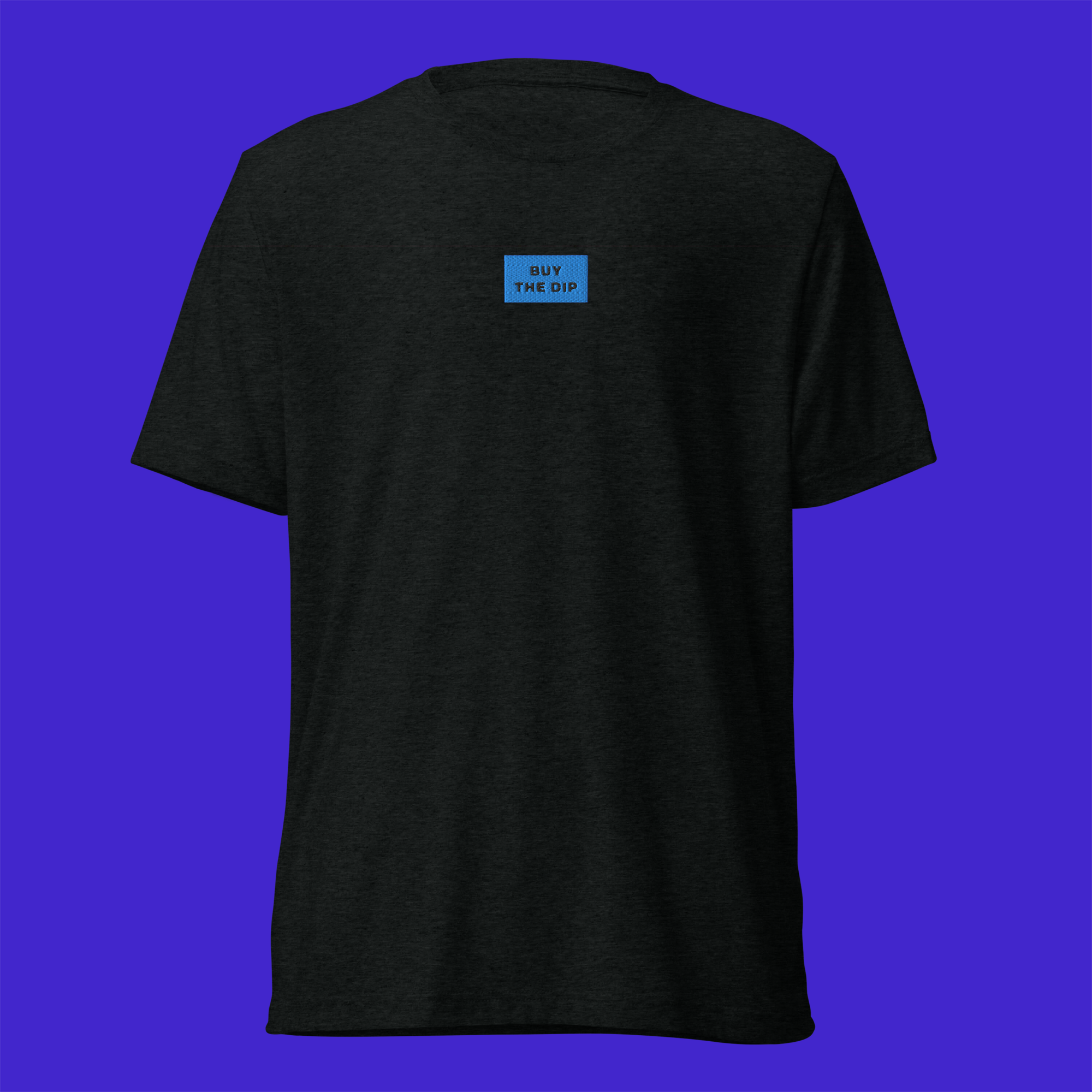 Unisex Tri-Blend T-Shirt - BLACK - BUY THE DIP (blue)