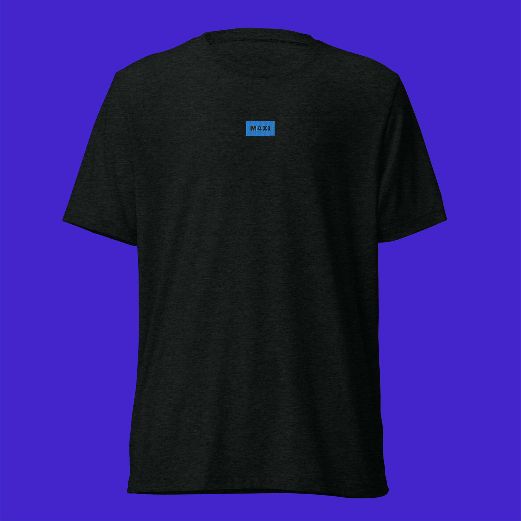 Unisex Tri-Blend T-Shirt - BLACK - MAXI (blue)