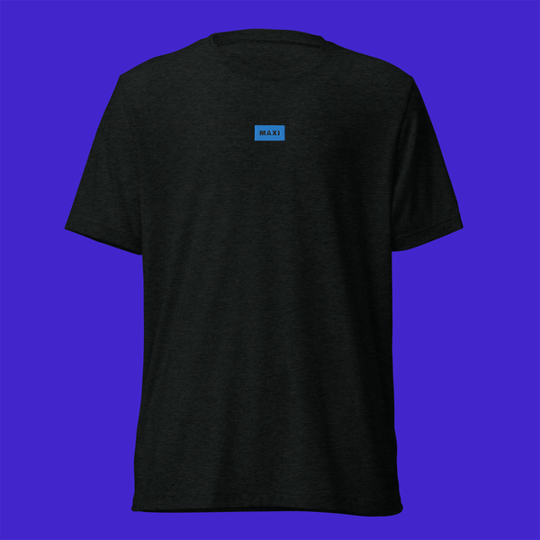 Unisex Tri-Blend T-Shirt - BLACK - MAXI (blue)