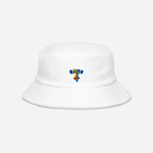 Unstructured Terry Cloth Bucket Hat - White - Apeing