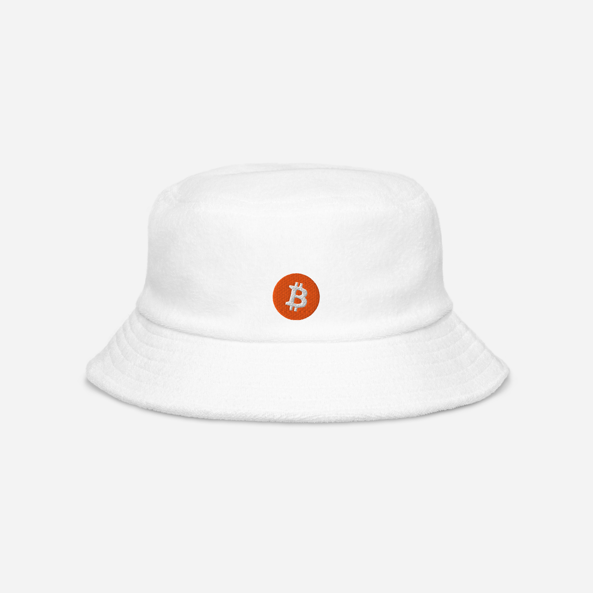 Unstructured Terry Cloth Bucket Hat - White - BTC