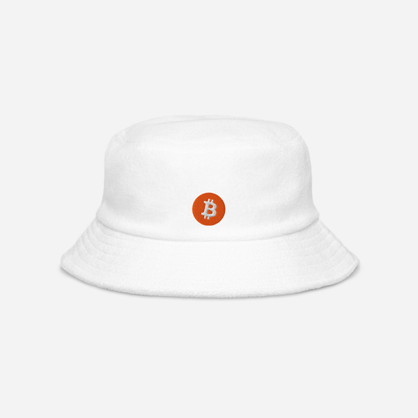 Unstructured Terry Cloth Bucket Hat - White - BTC
