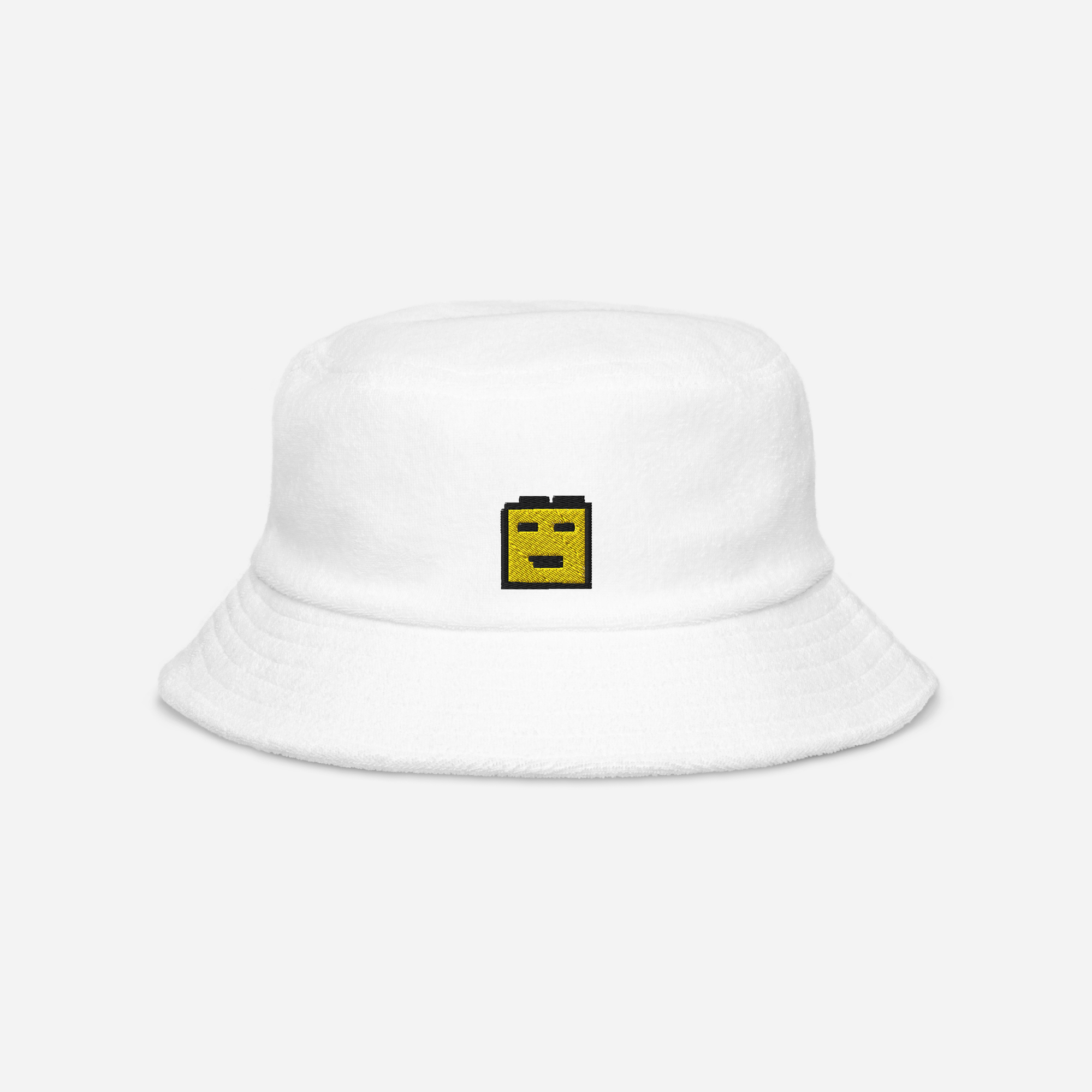 Unstructured Terry Cloth Bucket Hat - White - BullChill
