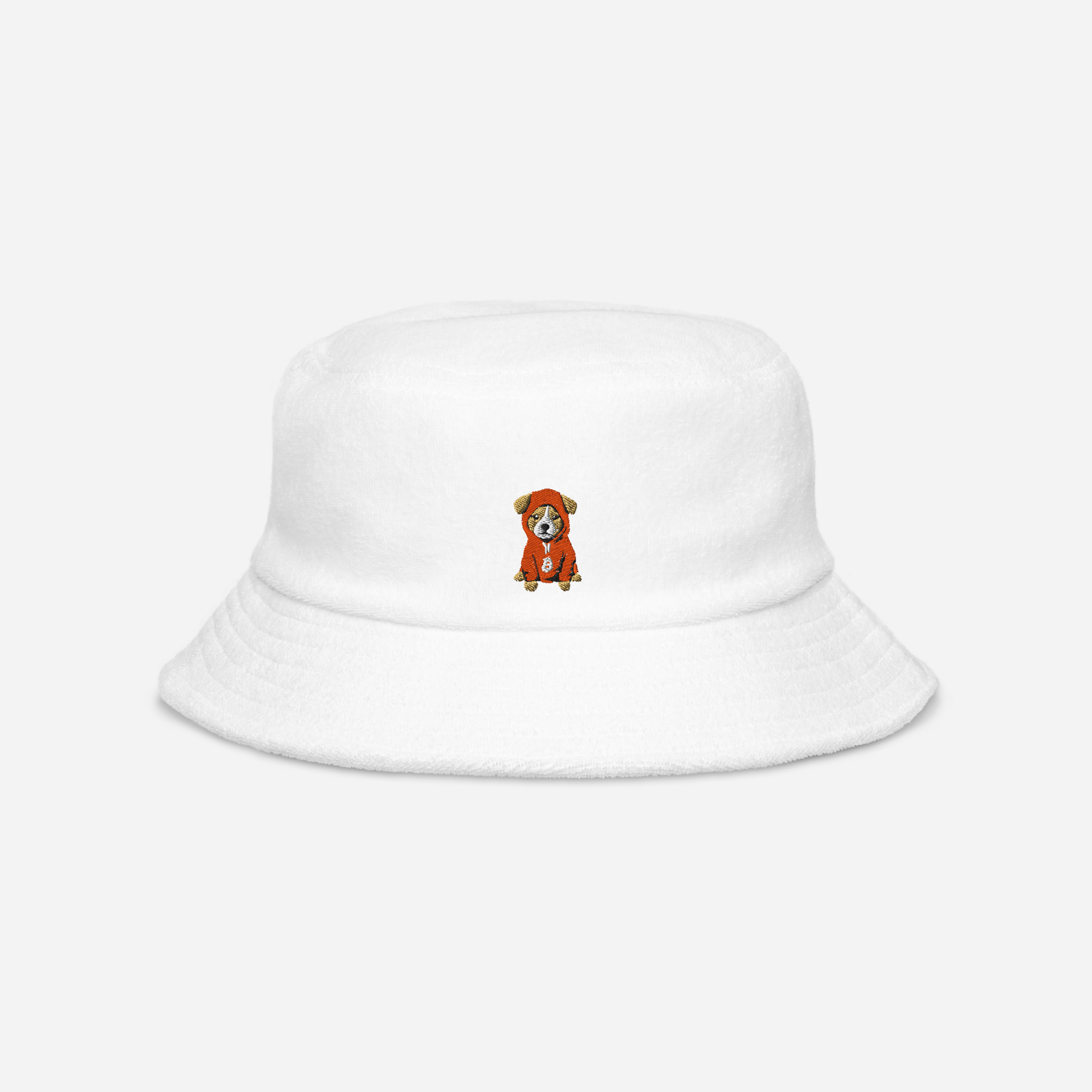 Unstructured Terry Cloth Bucket Hat - White - $DOG