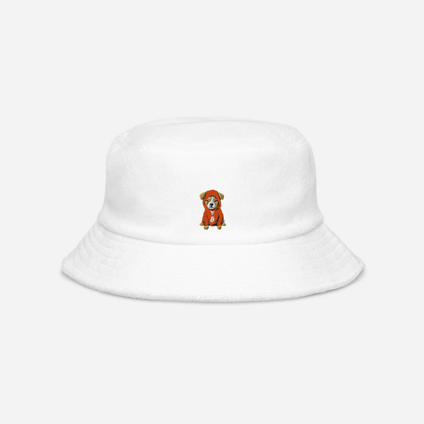 Unstructured Terry Cloth Bucket Hat - White - $DOG