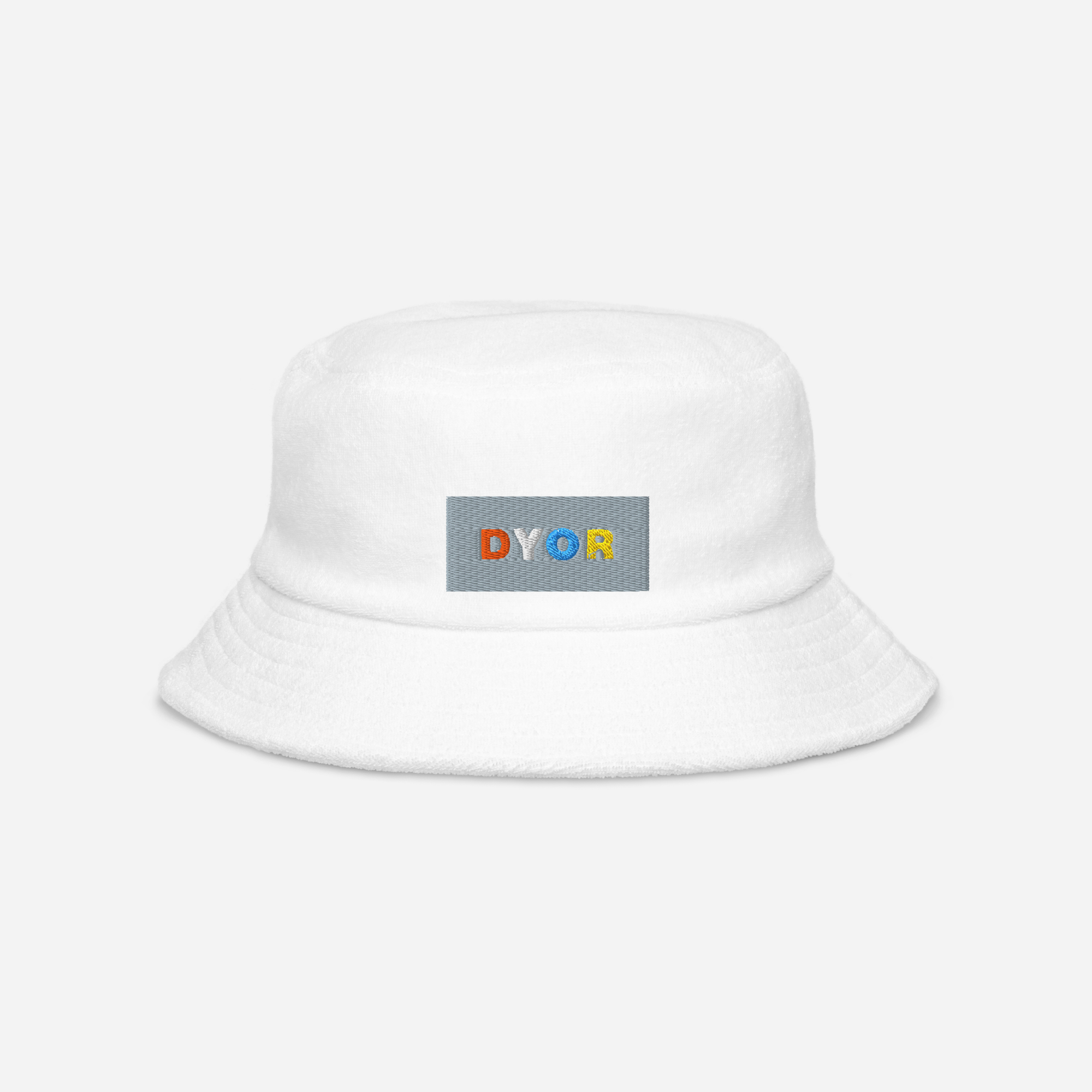 Unstructured Terry Cloth Bucket Hat - White - DYOR