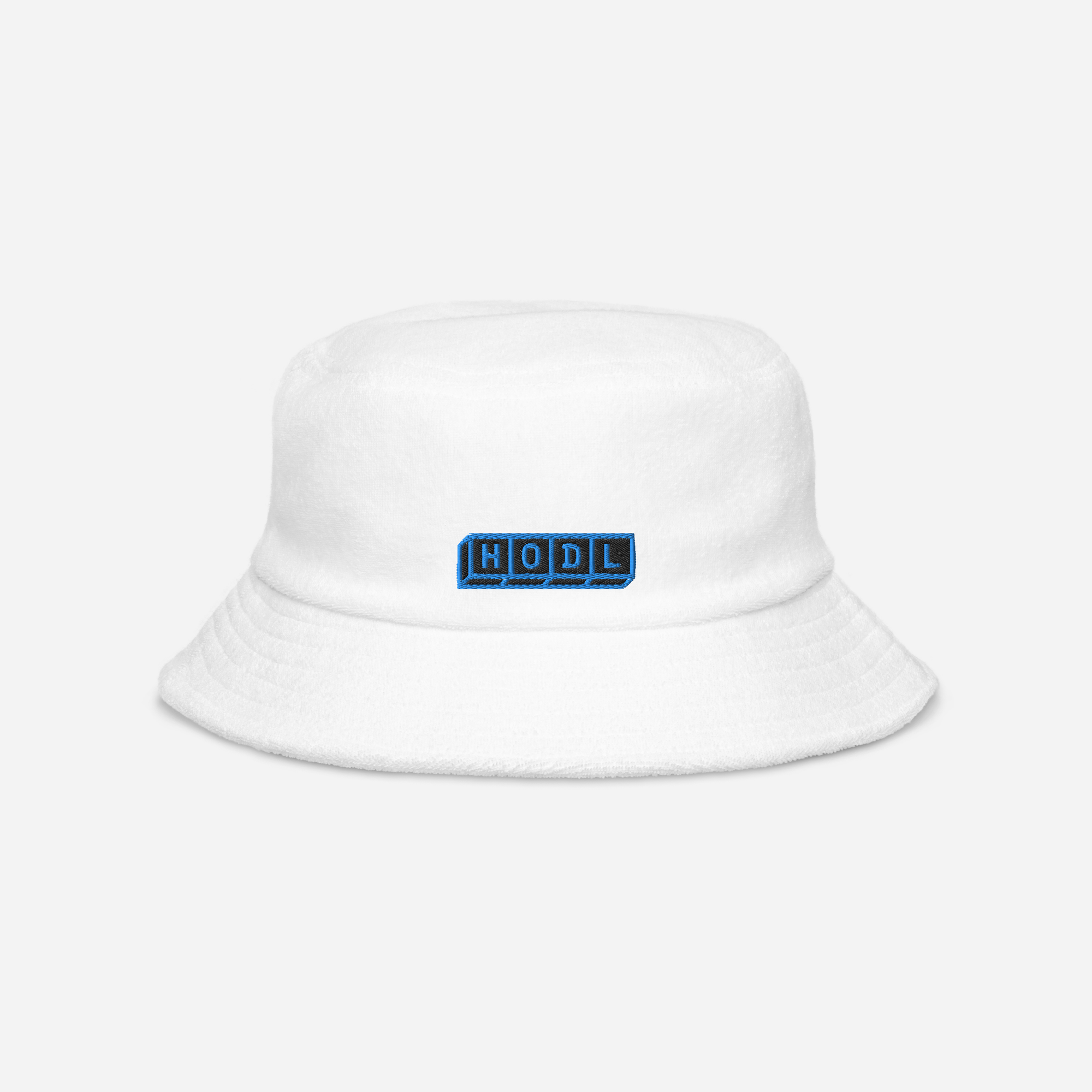 Unstructured Terry Cloth Bucket Hat - White - HODL