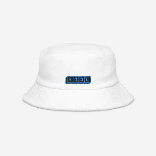 Unstructured Terry Cloth Bucket Hat - White - HODL