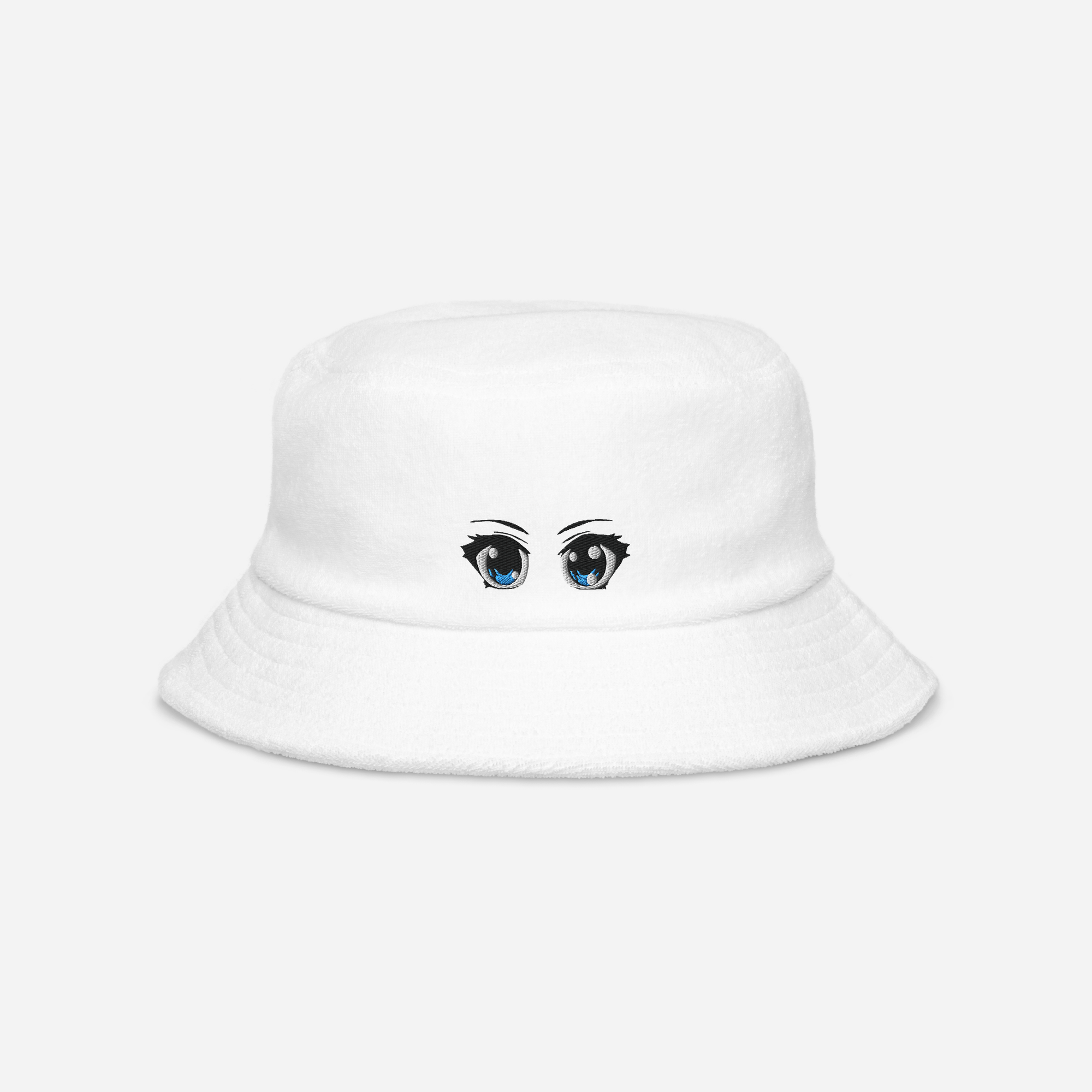 Unstructured Terry Cloth Bucket Hat - White - Manga