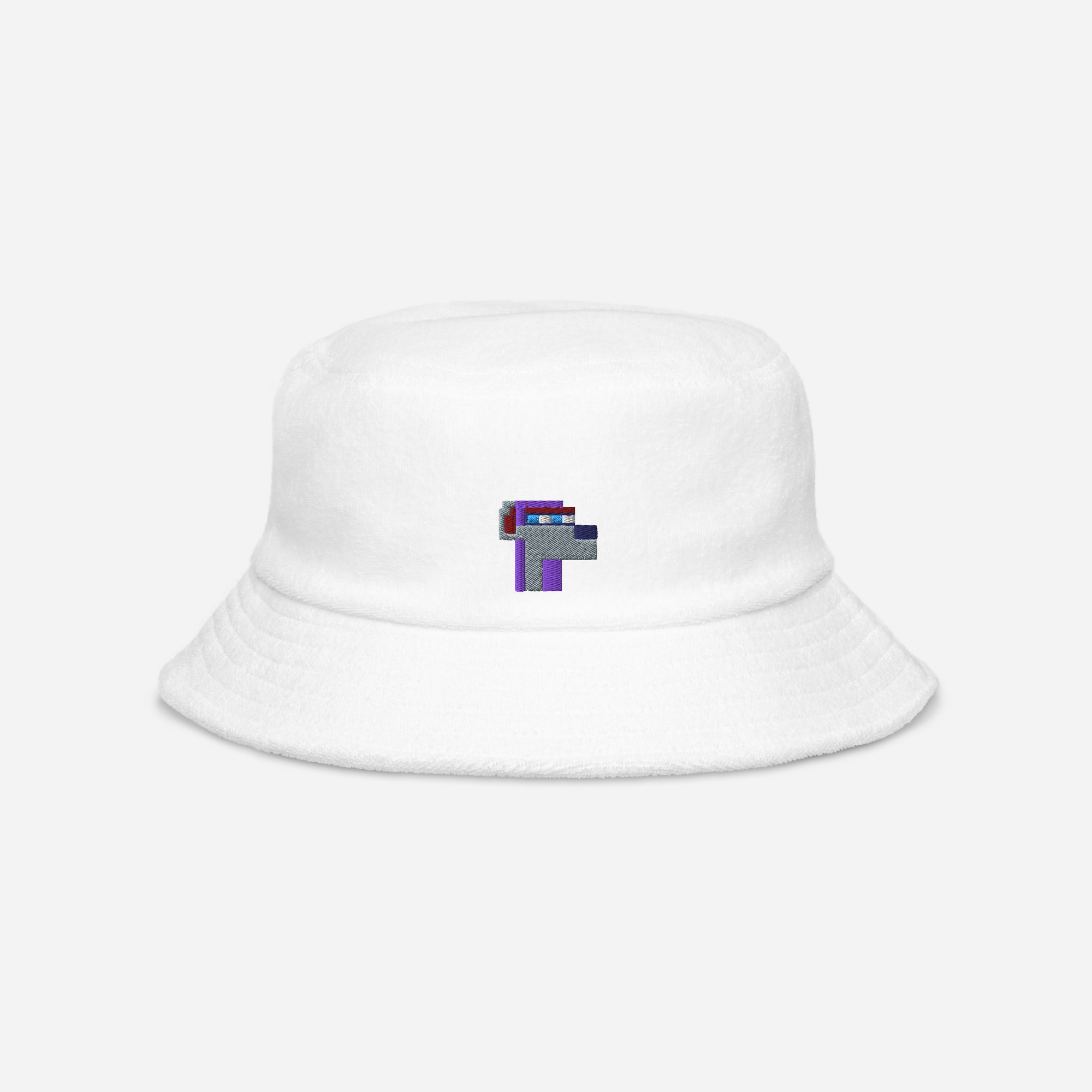 Unstructured Terry Cloth Bucket Hat - White - NodeDog
