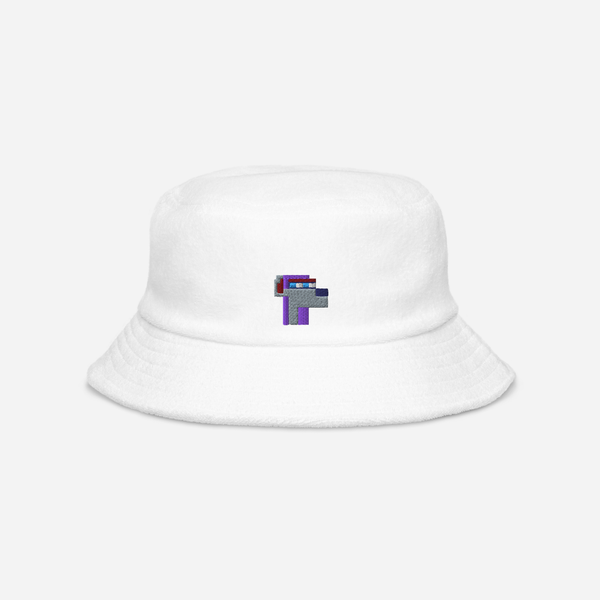 Unstructured Terry Cloth Bucket Hat - White - NodeDog