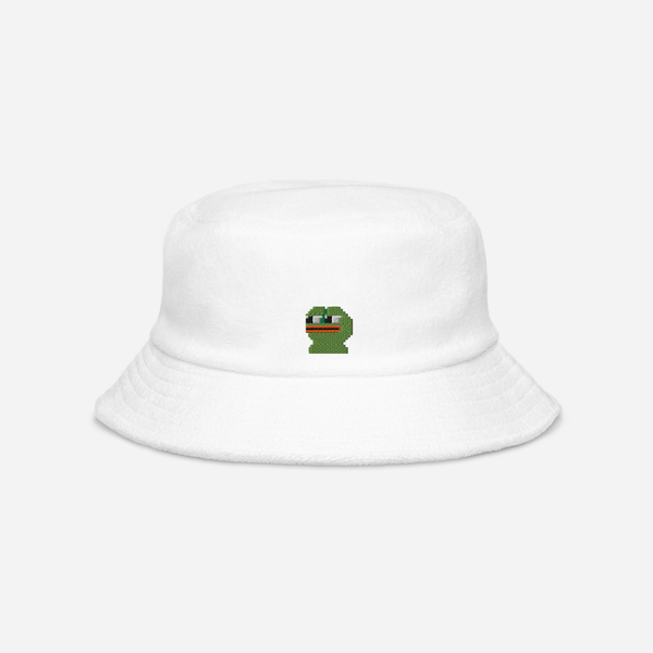 Unstructured Terry Cloth Bucket Hat - White - Pepe