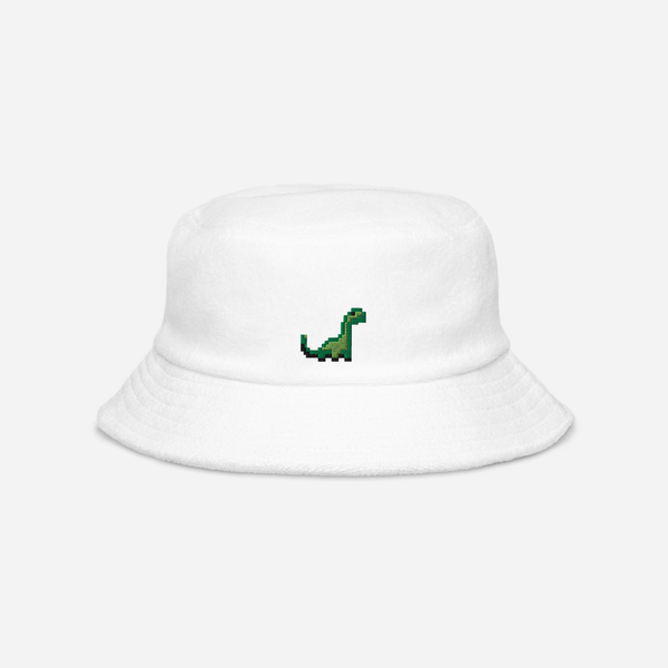 Unstructured Terry Cloth Bucket Hat - White - RexRally