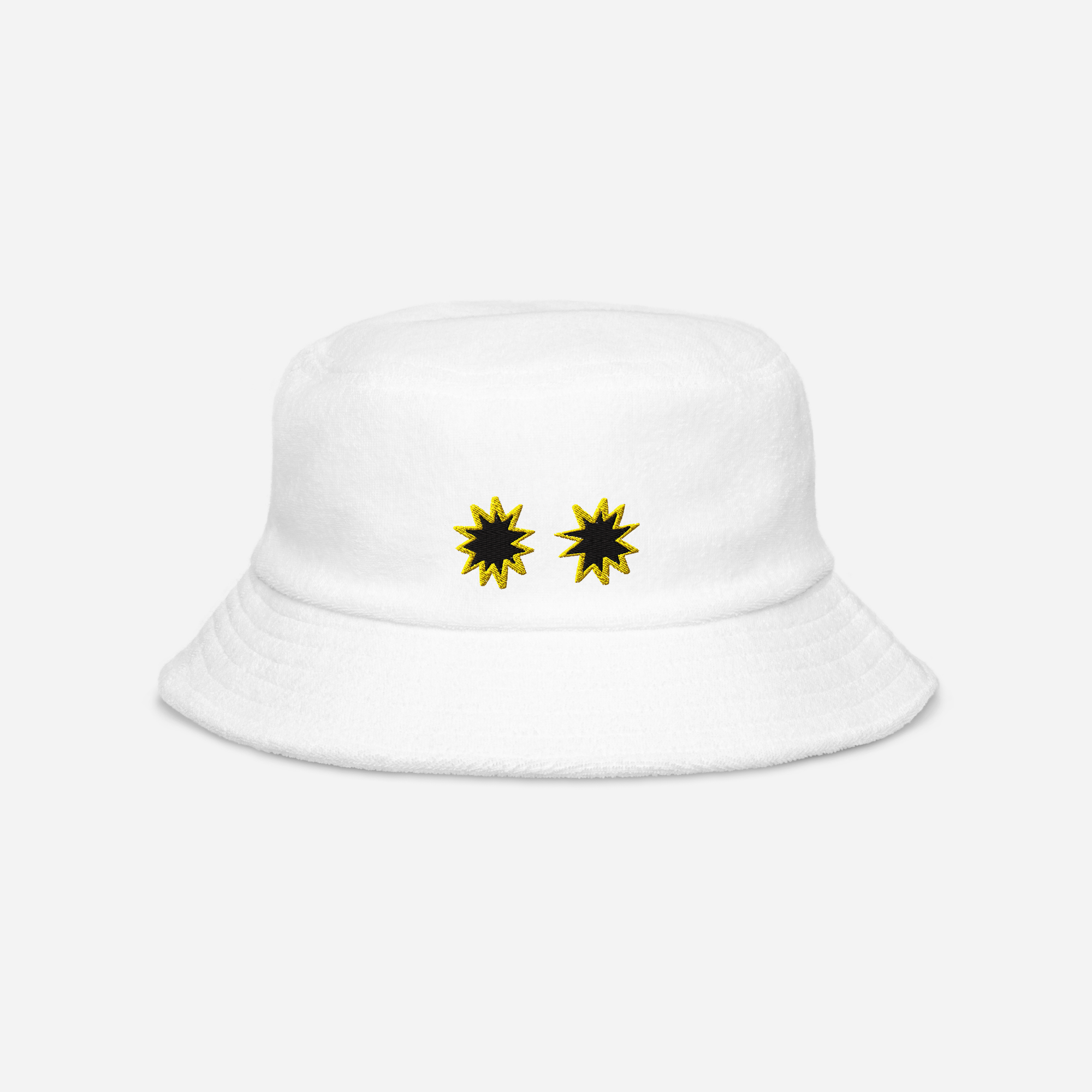 Unstructured Terry Cloth Bucket Hat - White - StarsEyes