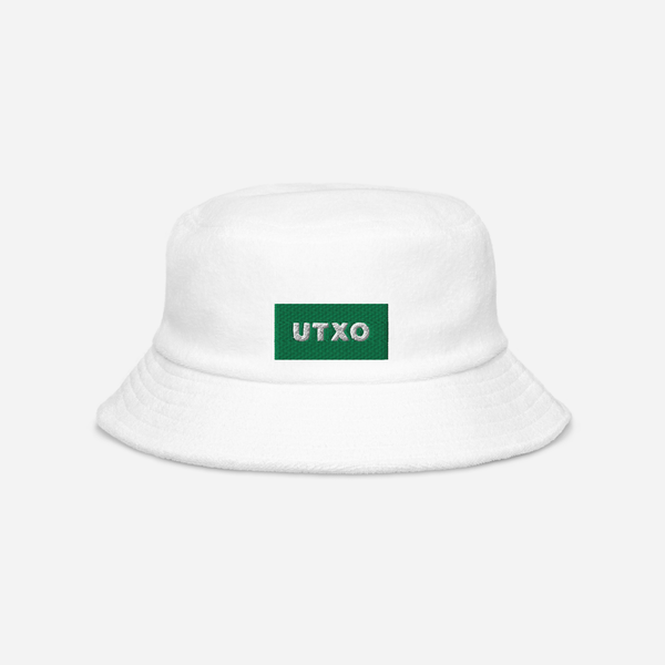 Unstructured Terry Cloth Bucket Hat - White - UTXO (green)