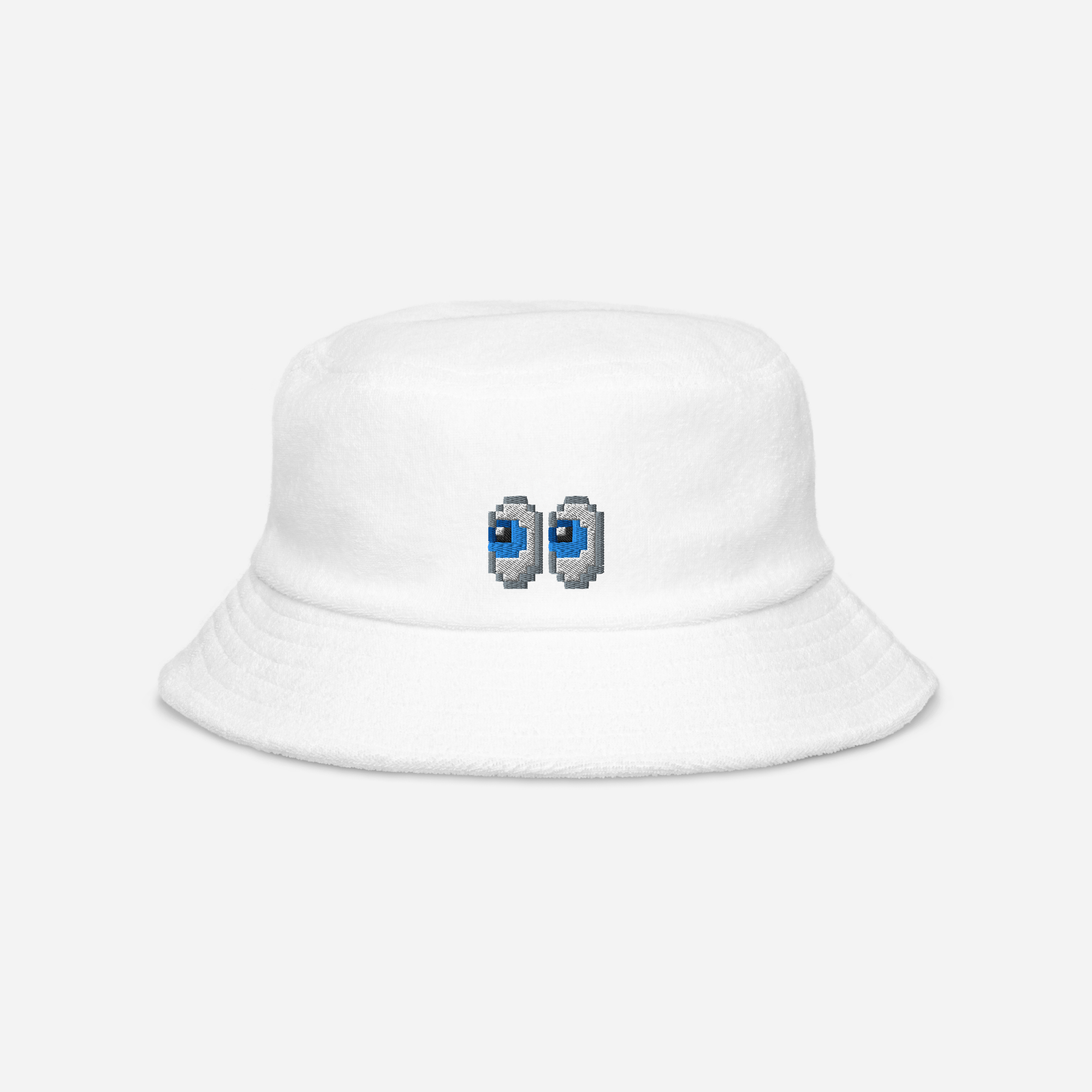Unstructured Terry Cloth Bucket Hat - White - WTF