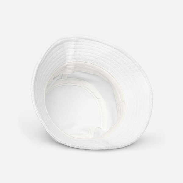 Unstructured Terry Cloth Bucket Hat - White - FOMO