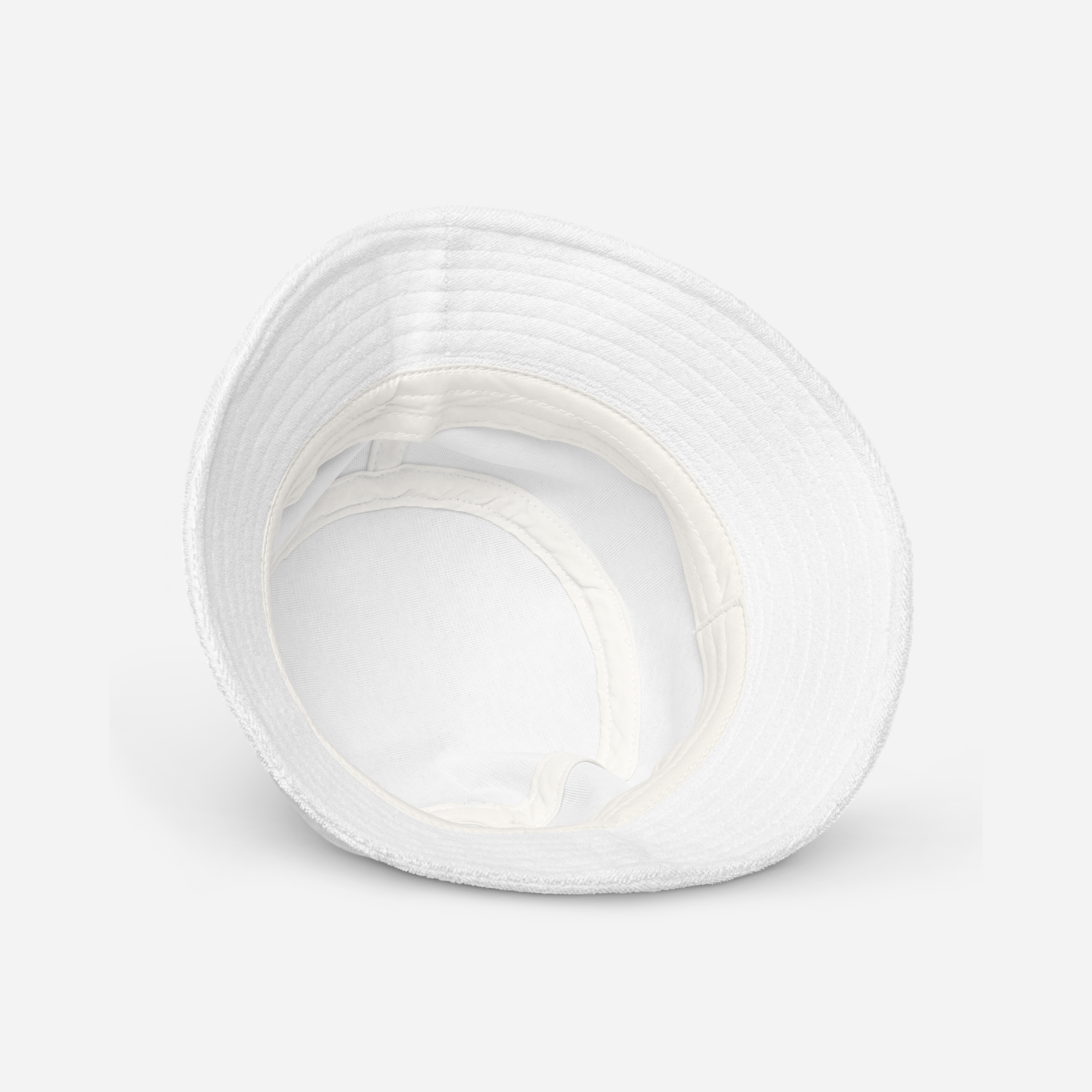 Unstructured Terry Cloth Bucket Hat - White - Clownpepe