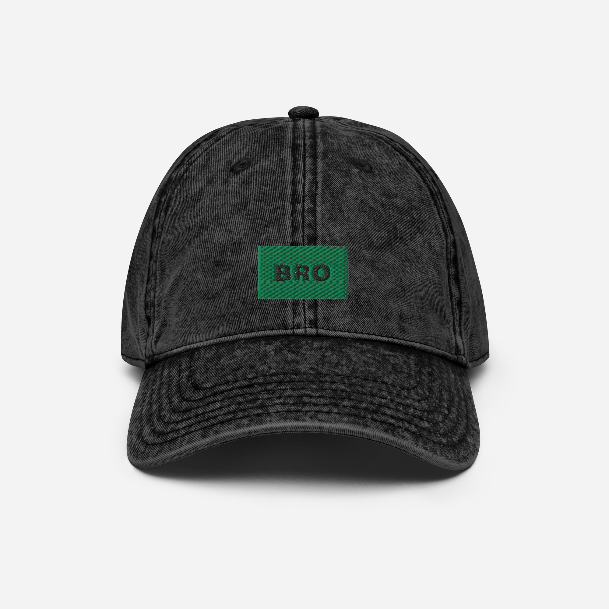 Vintage Cap - BLACK - BRO (green)