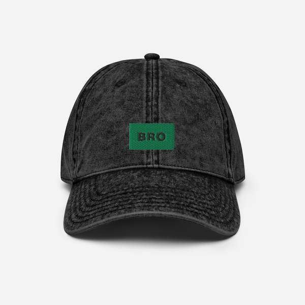 Vintage Cap - BLACK - BRO (green)