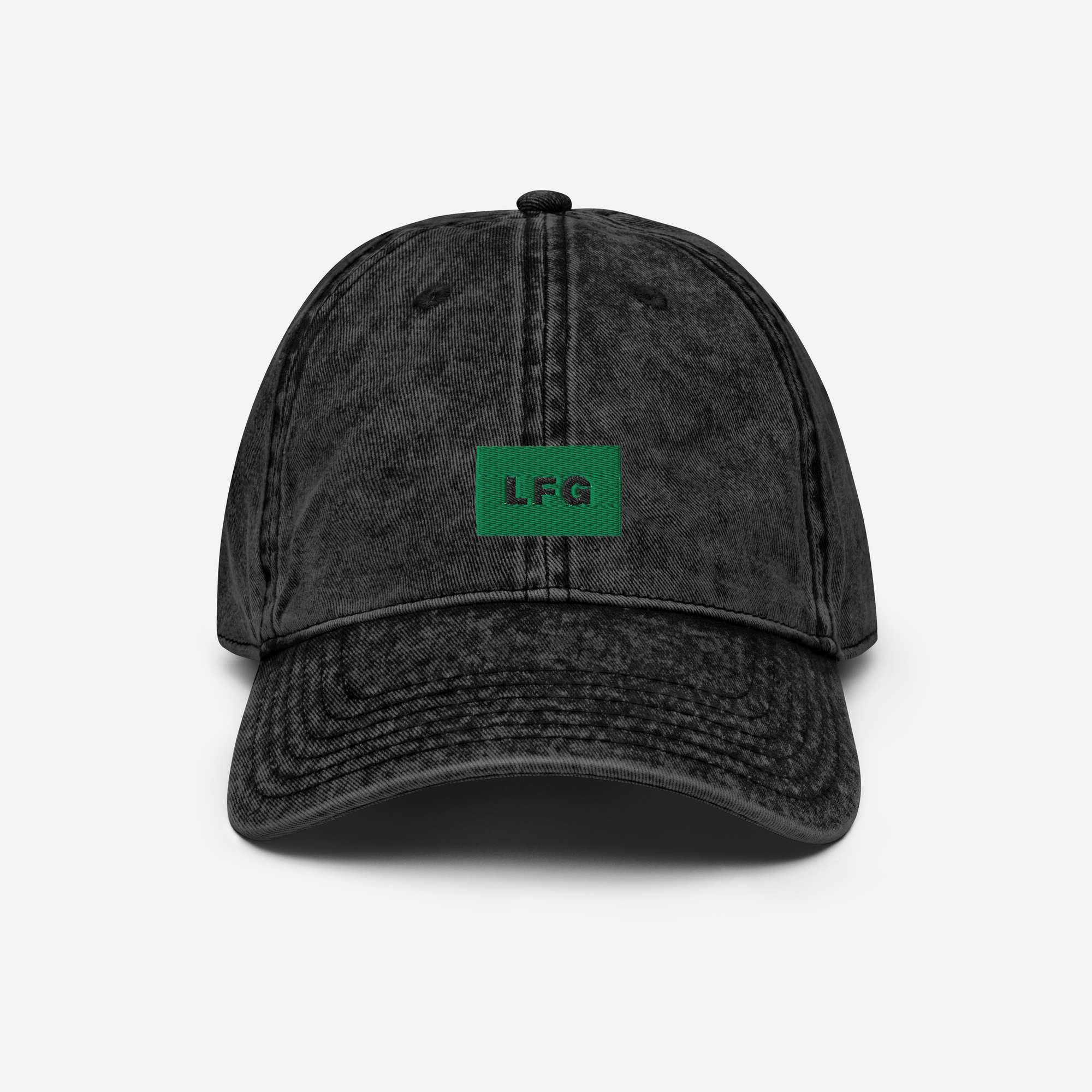 Vintage Cap - Black - LFG (green)