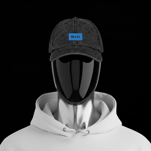 Vintage Cap - Black - MAXI (blue)