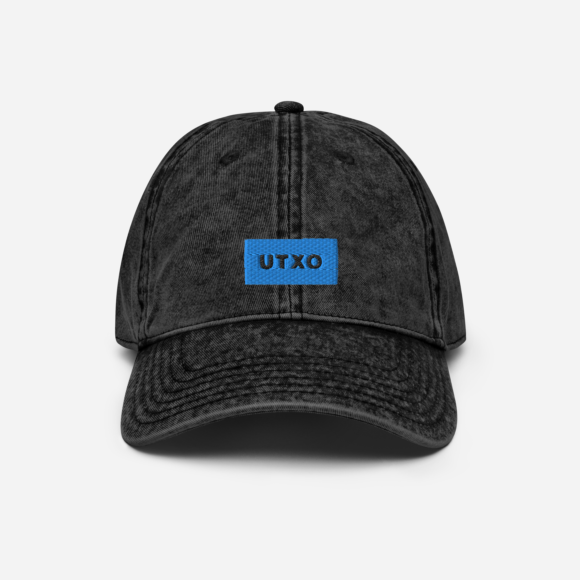 Vintage Cap - Black - UTXO (blue)