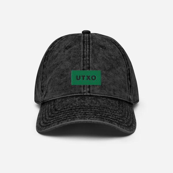 Vintage Cap - Black - UTXO (green)