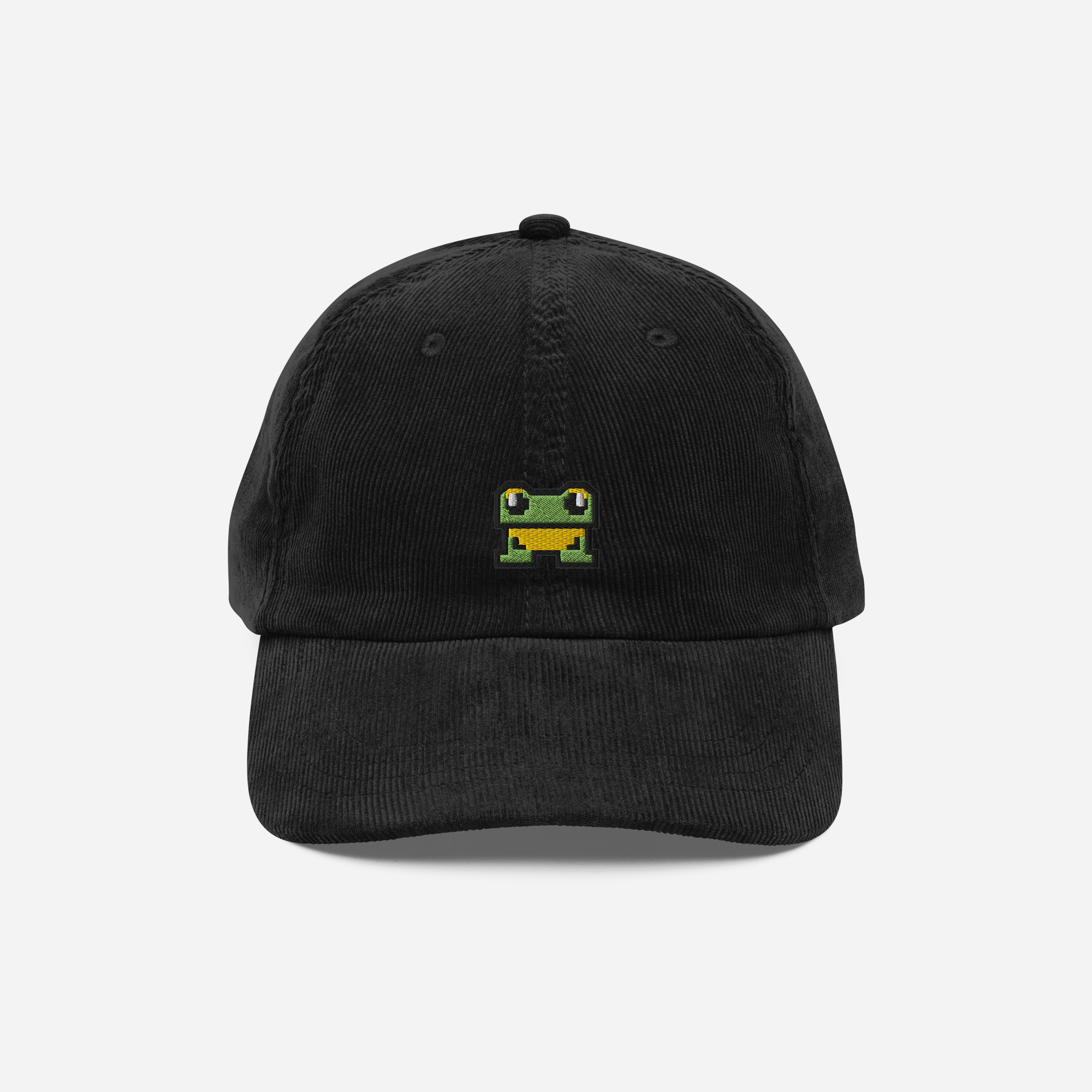 Vintage Corduroy Cap - Black - FrogFolio