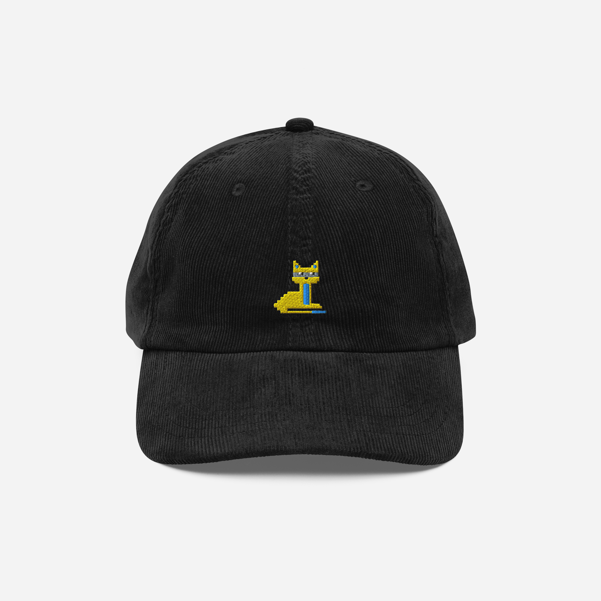 Vintage Corduroy Cap - Black - NodeCat