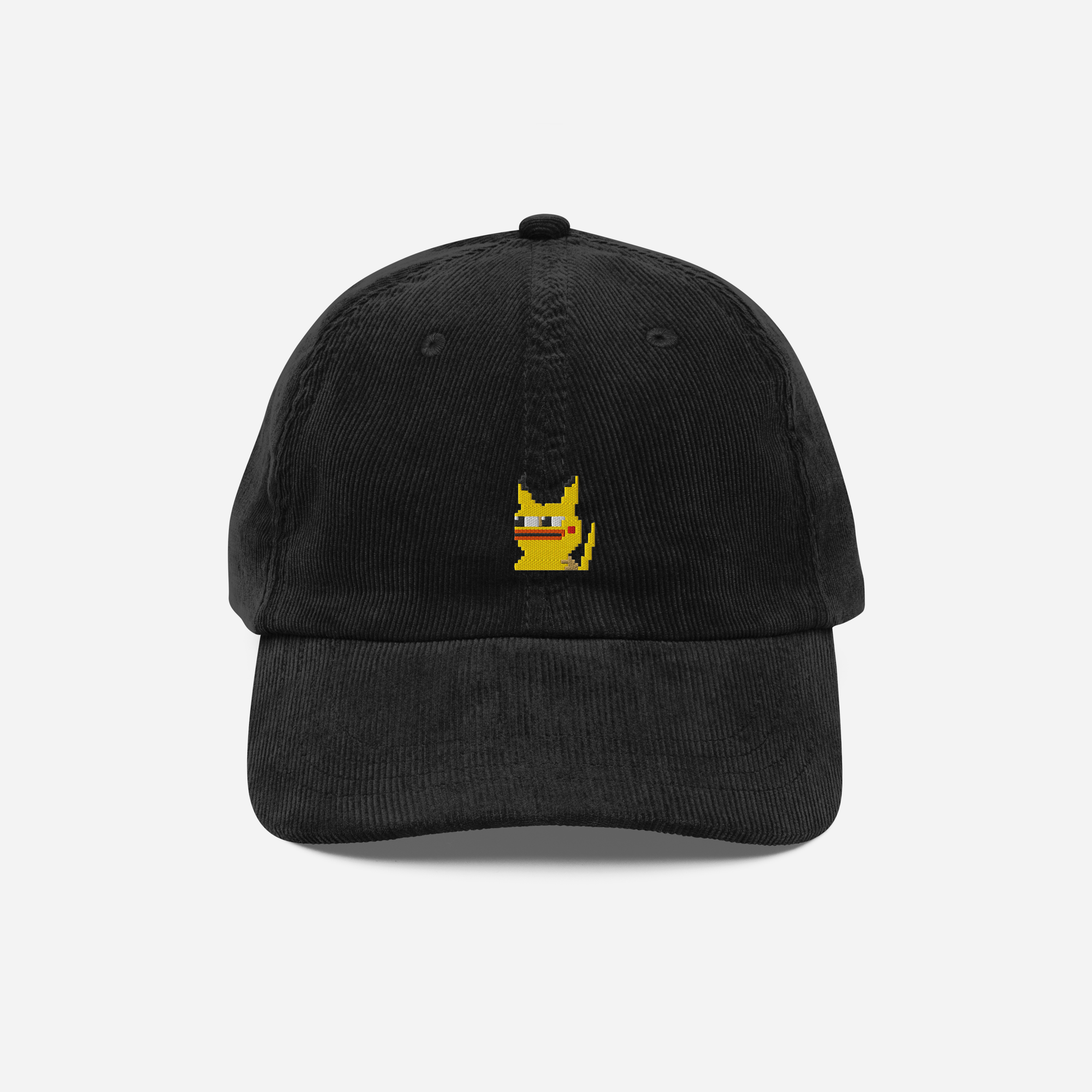 Vintage Corduroy Cap - Black - Pepekachu