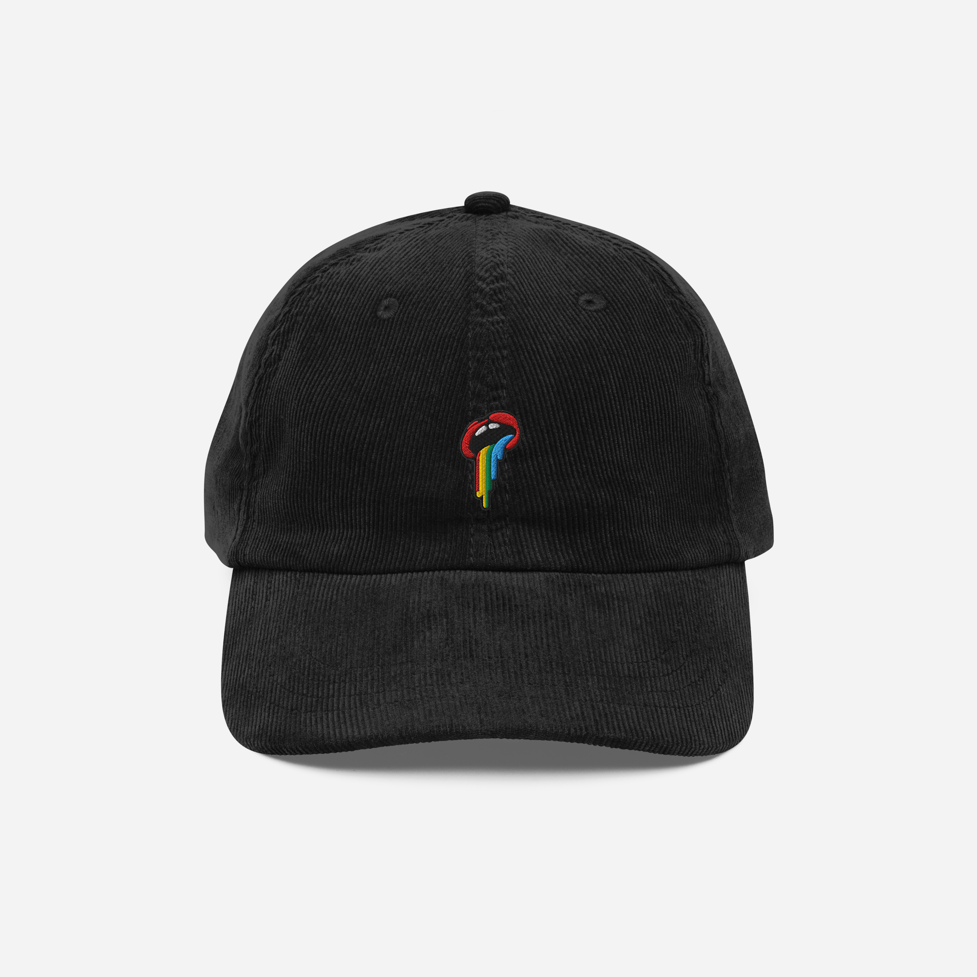 Vintage Corduroy Cap - Black - Rainbow