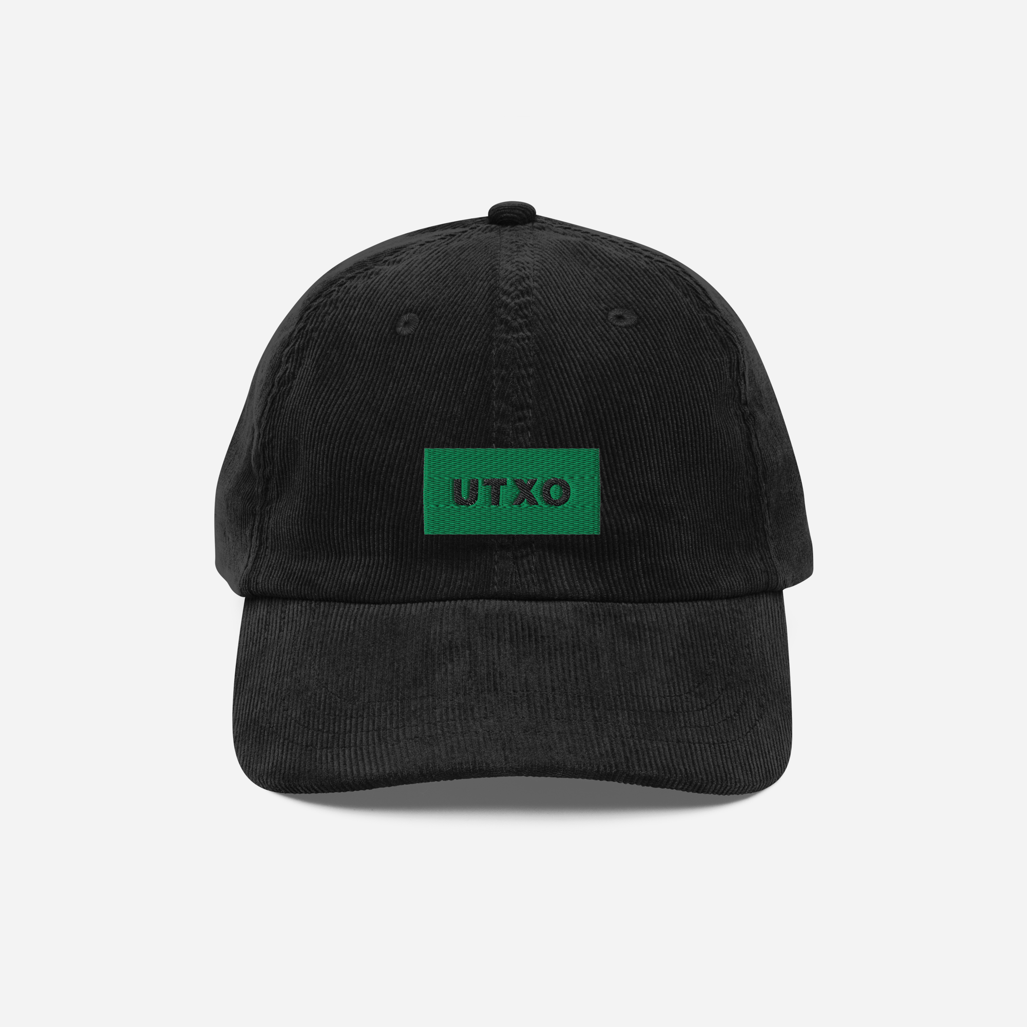 Vintage Corduroy Cap - Black - UTXO (green)